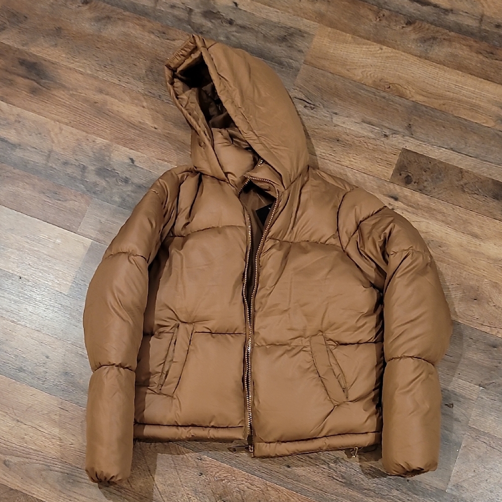 Fashion Nova Tan Puffer Jacket